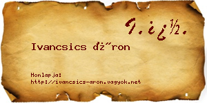 Ivancsics Áron névjegykártya
